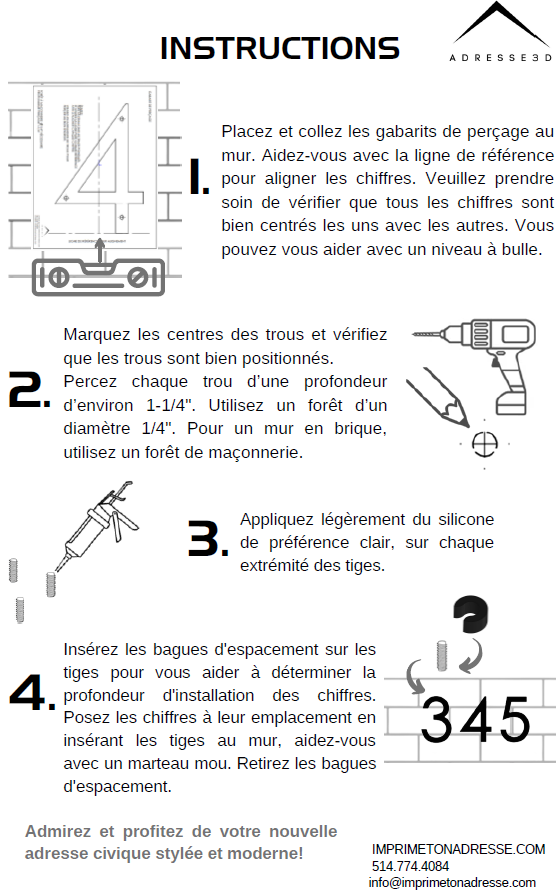 Chiffre d'adresse extérieur 8 Po